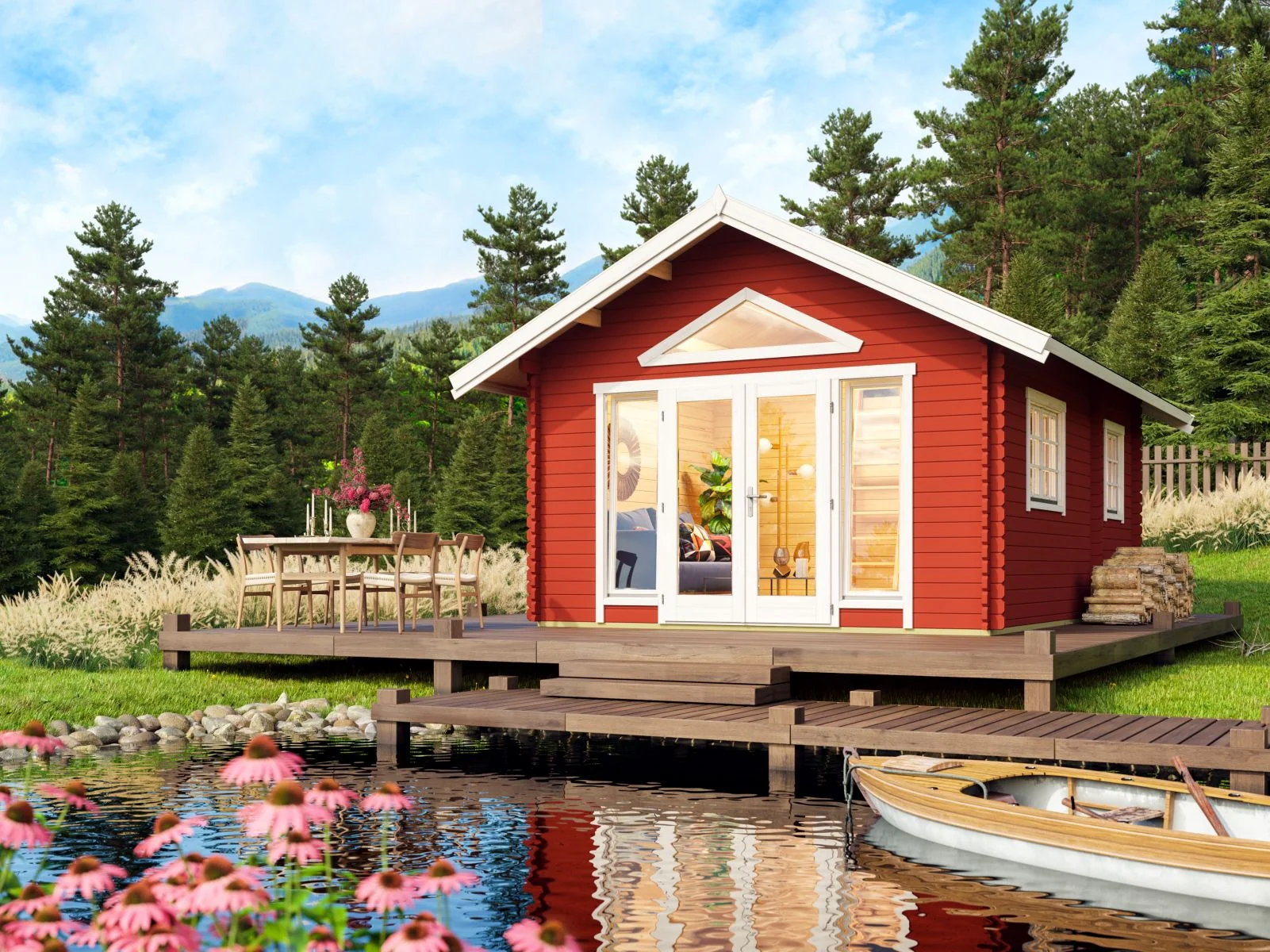 Lasita Gartenhaus Caroline 2.2, schwedenrot