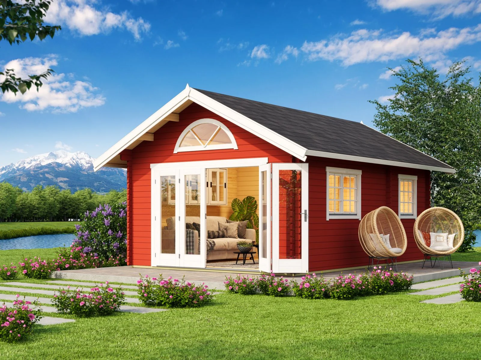 Lasita Gartenhaus Caroline 2.3, schwedenrot