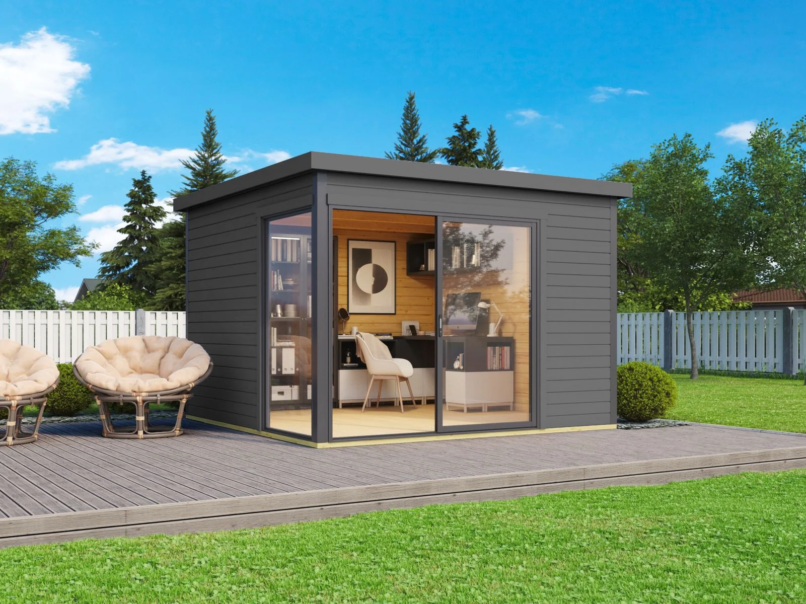 Lasita Gartenhaus Domeo 1, carbongrau - Image 5