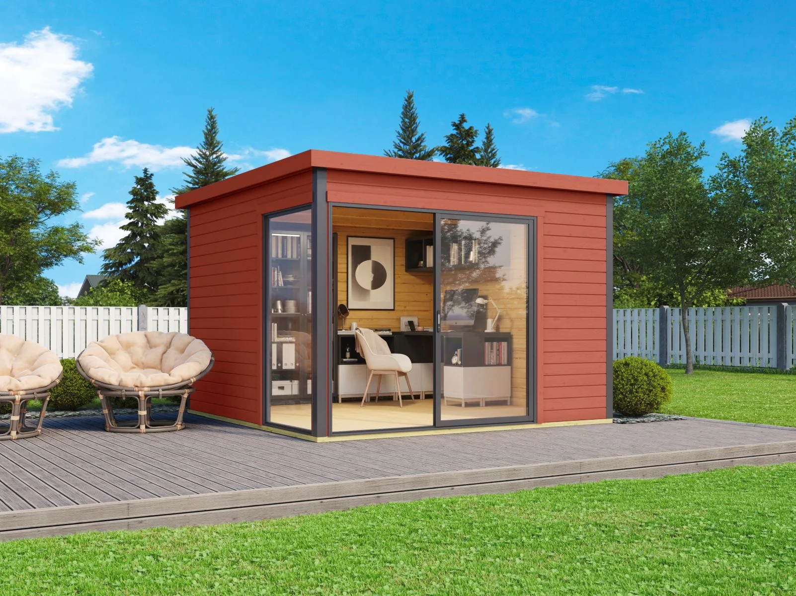 Lasita Gartenhaus Domeo 1, schwedenrot