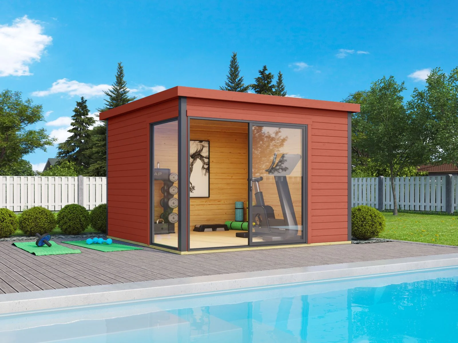 Lasita Gartenhaus Domeo 1, schwedenrot - Image 5