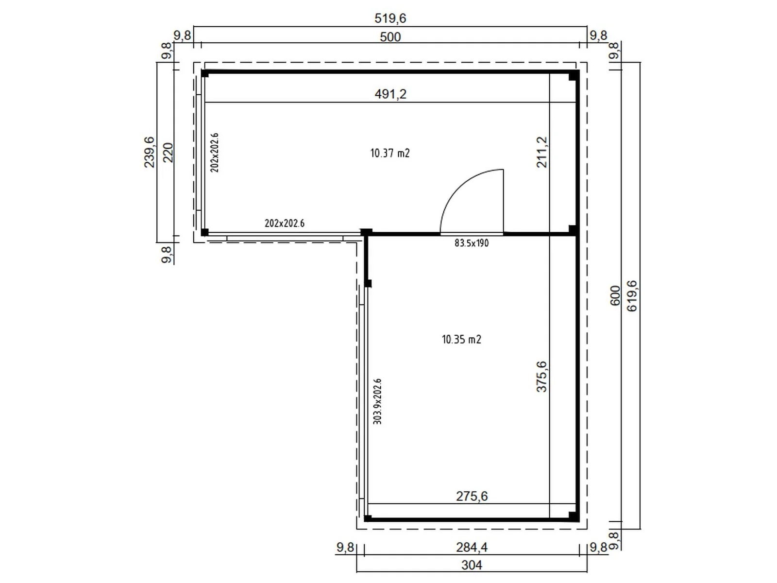 Lasita Gartenhaus Domeo 11, 44 mm Wandstärke, carbongrau - Image 3