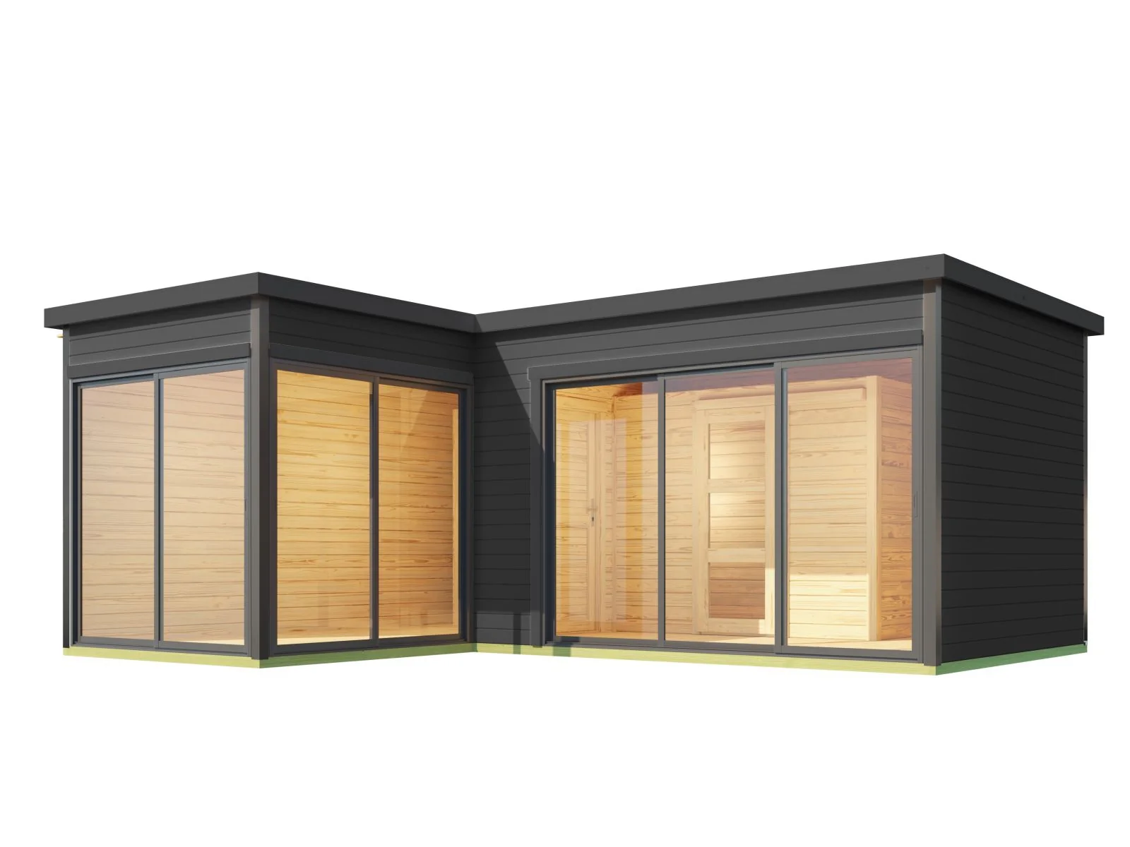 Lasita Gartenhaus Domeo 11, 44 mm Wandstärke, carbongrau - Image 4