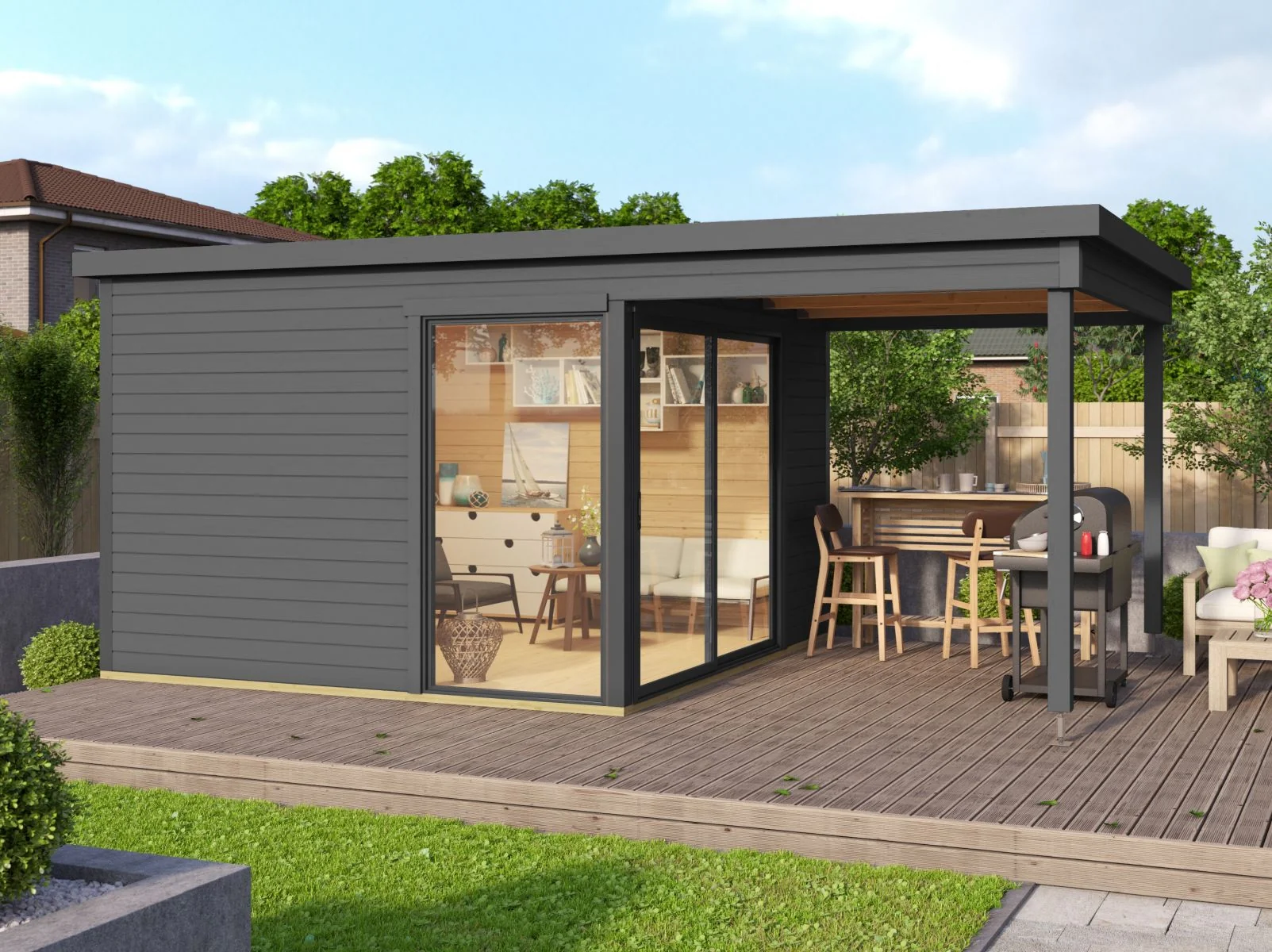 Lasita Gartenhaus Domeo 2 , carbongrau
