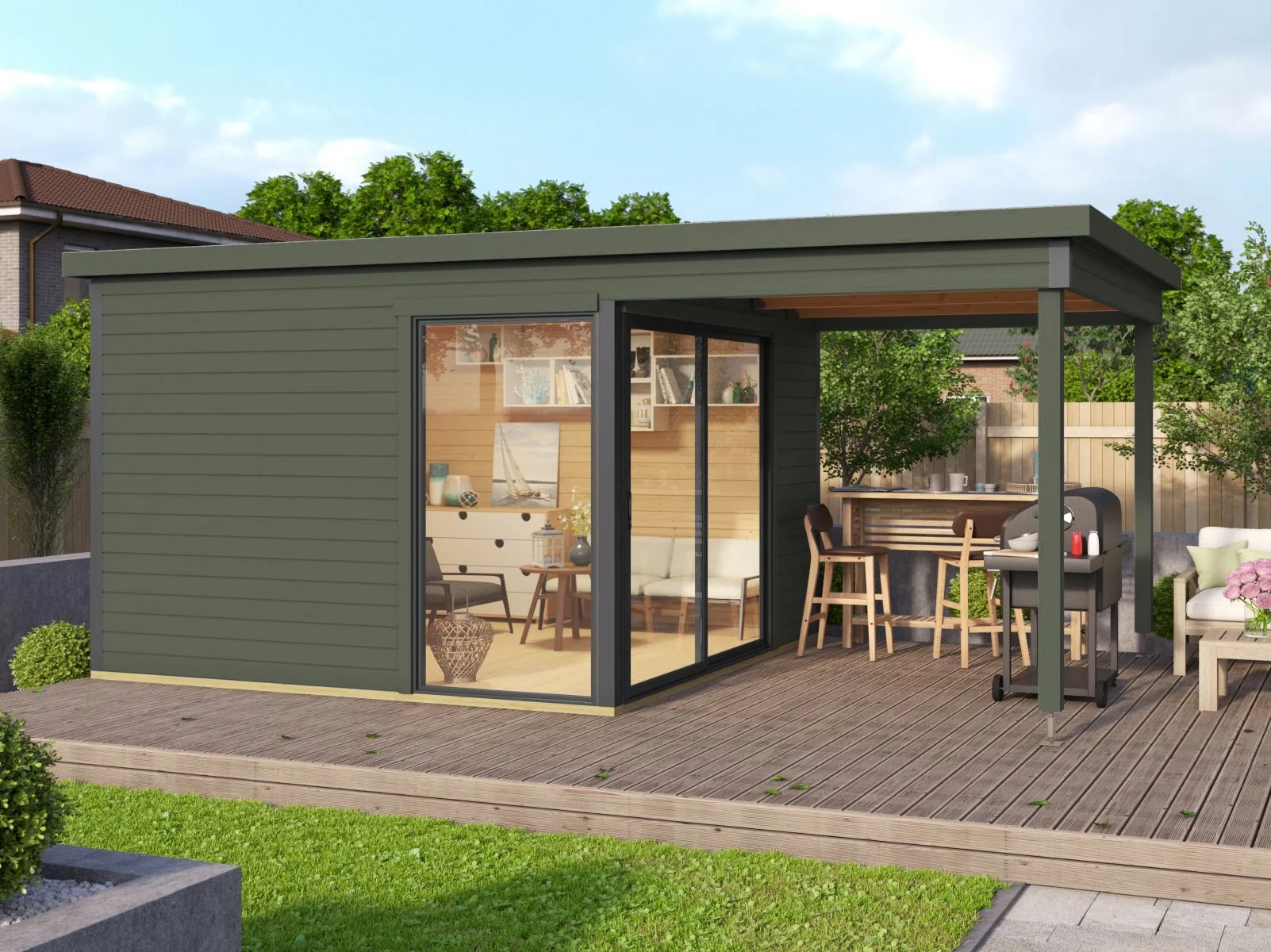 Lasita Gartenhaus Domeo 2 , grüngrau