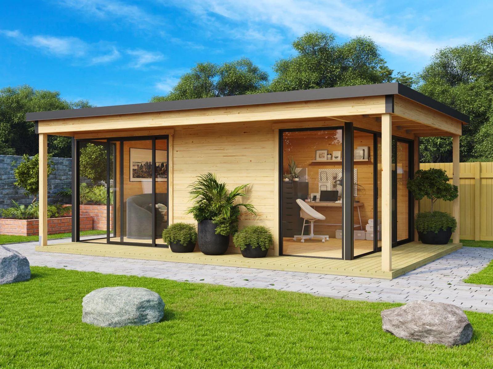 Lasita Gartenhaus Domeo 3 Loggia, naturbelassen