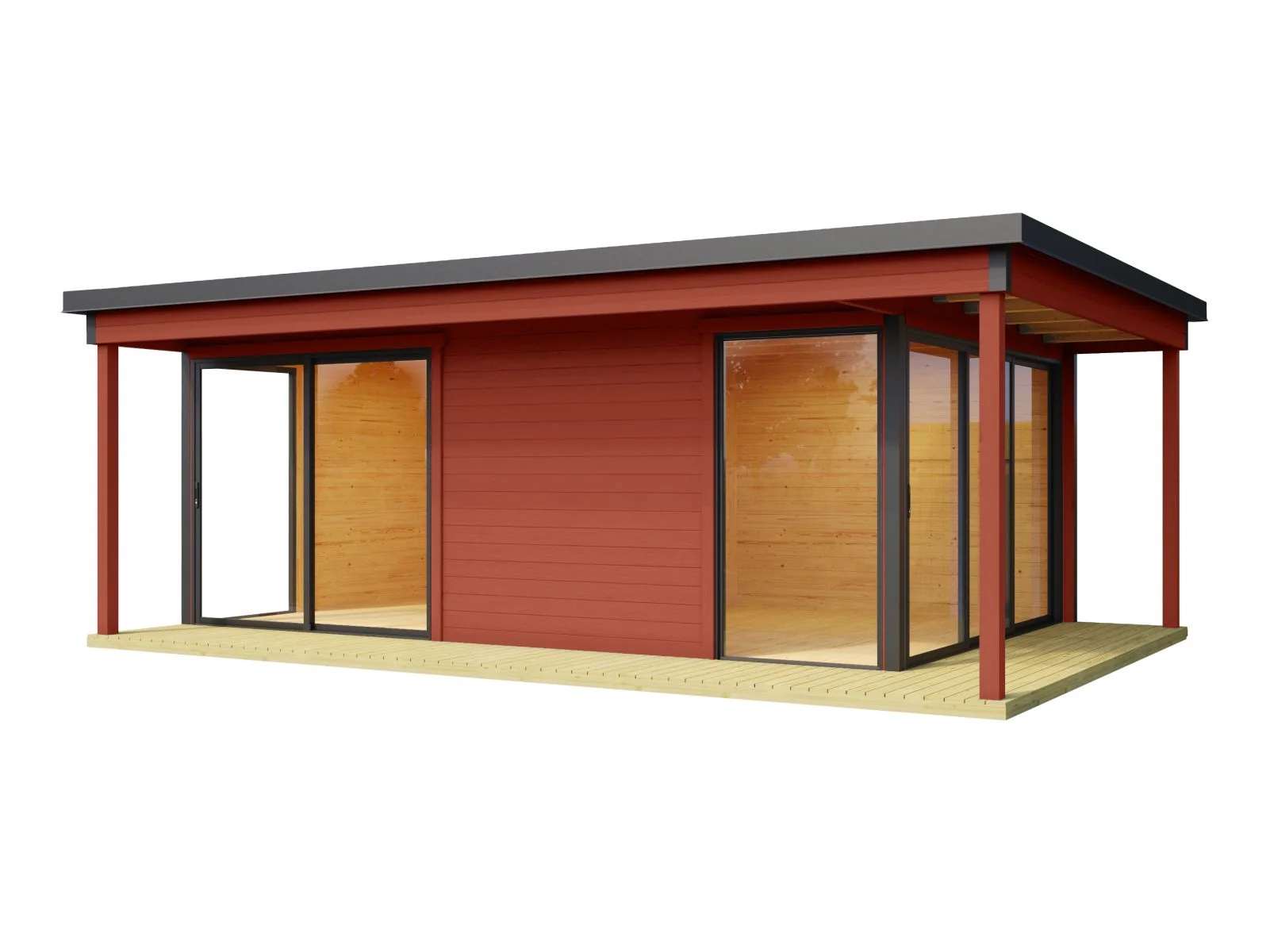 Lasita Gartenhaus Domeo 3 Loggia, schwedenrot - Image 2