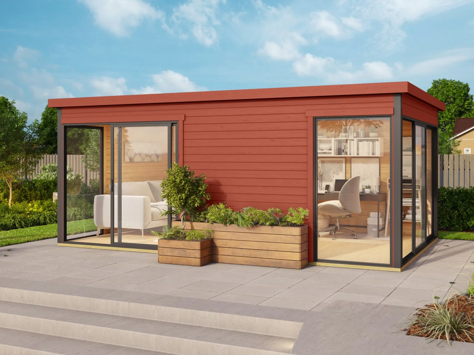 Lasita Gartenhaus Domeo 3, schwedenrot