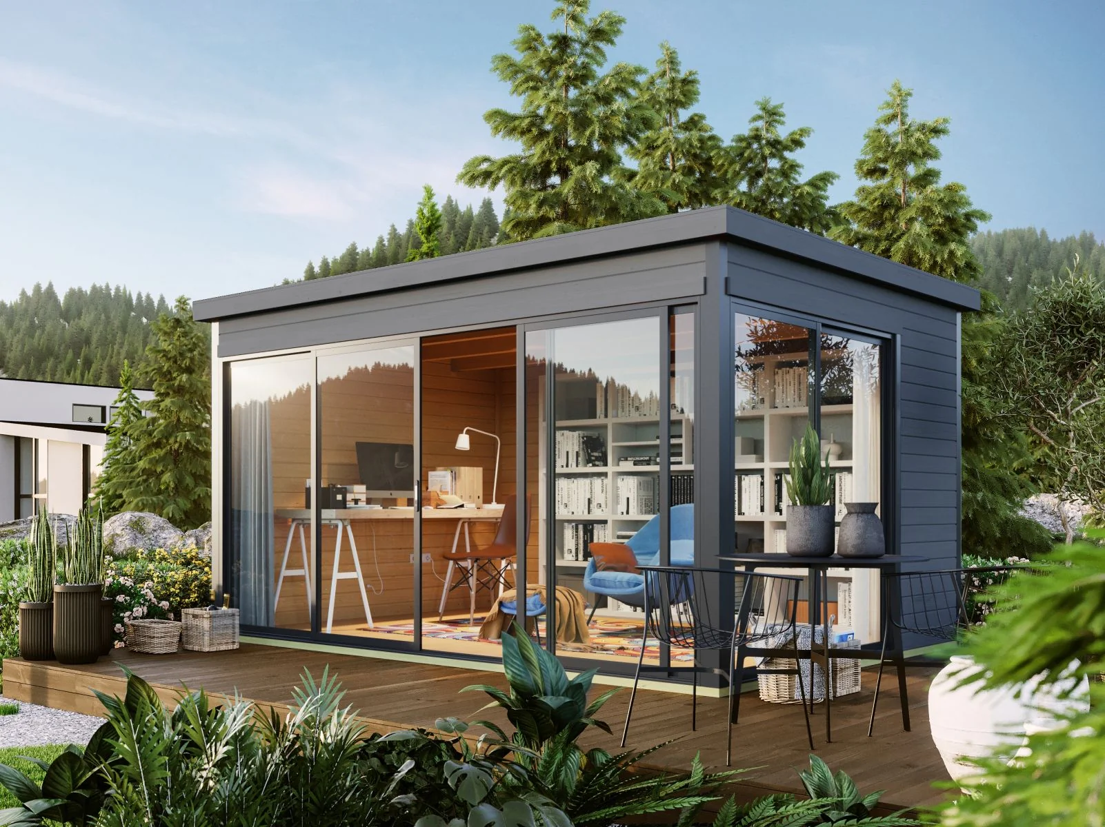 Lasita Gartenhaus Domeo 4, carbongrau
