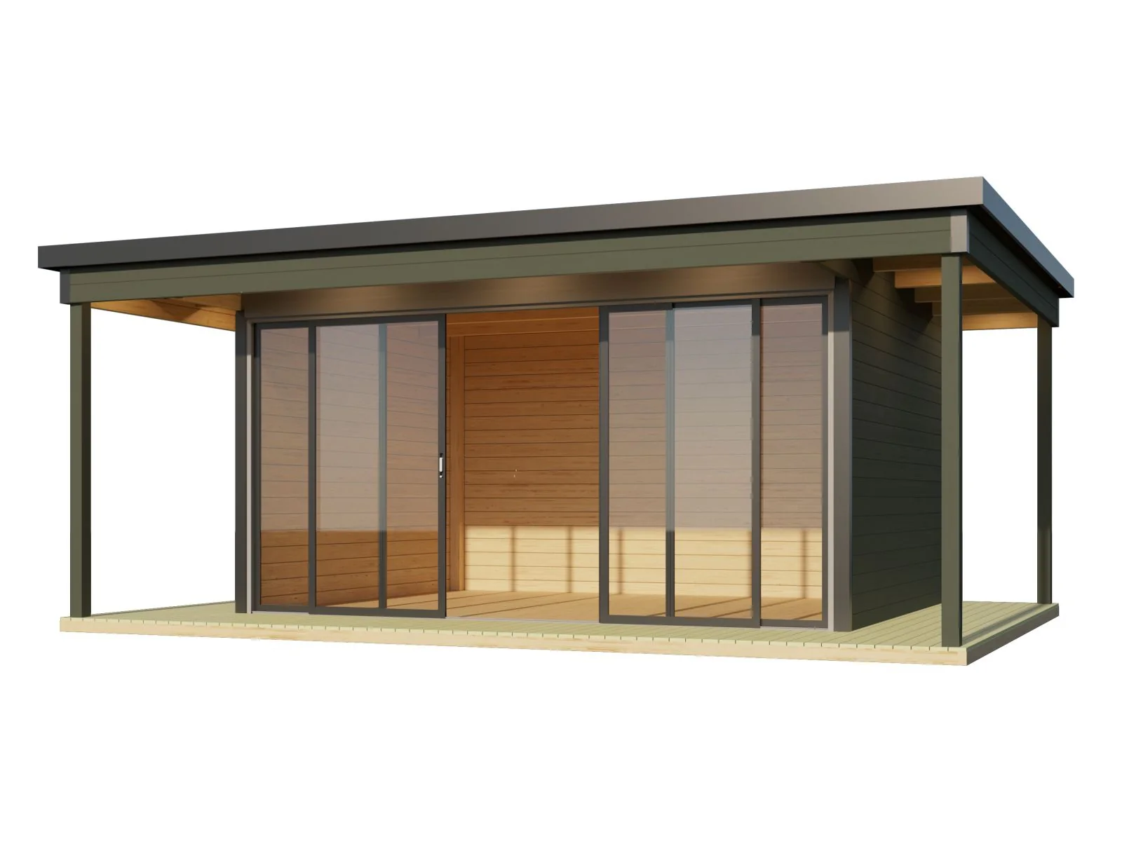 Lasita Gartenhaus Domeo 4 Loggia, grüngrau - Image 2