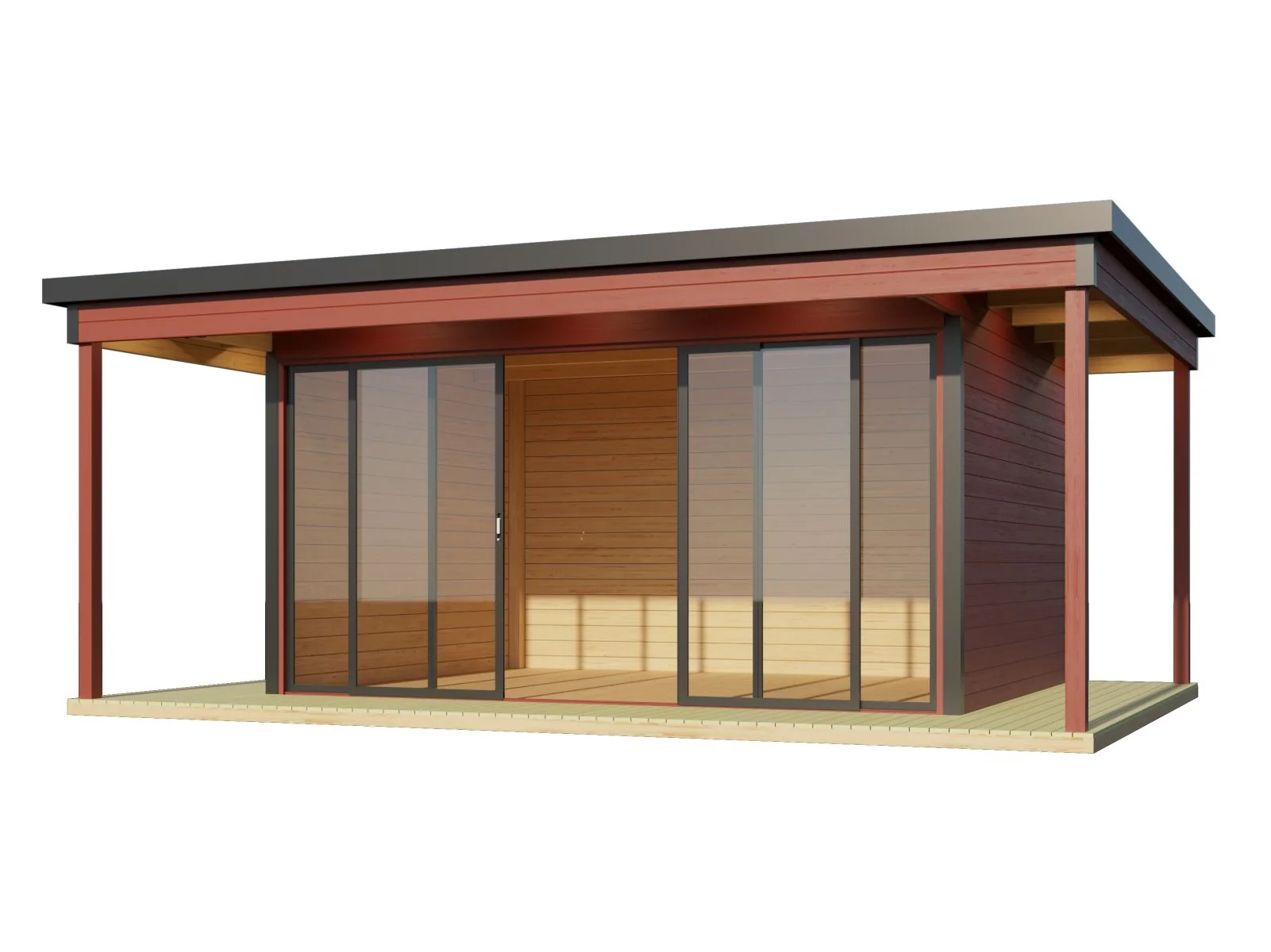 Lasita Gartenhaus Domeo 4 Loggia, schwedenrot - Image 2