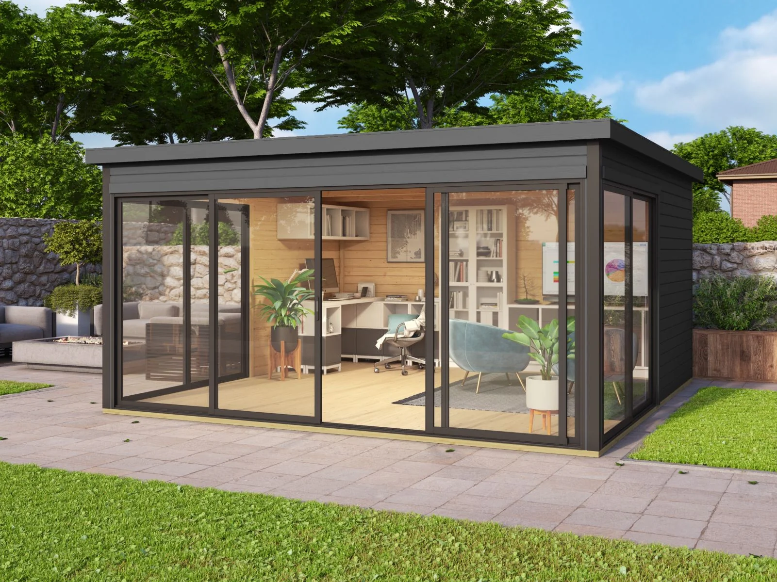 Lasita Gartenhaus Domeo 5 , carbongrau