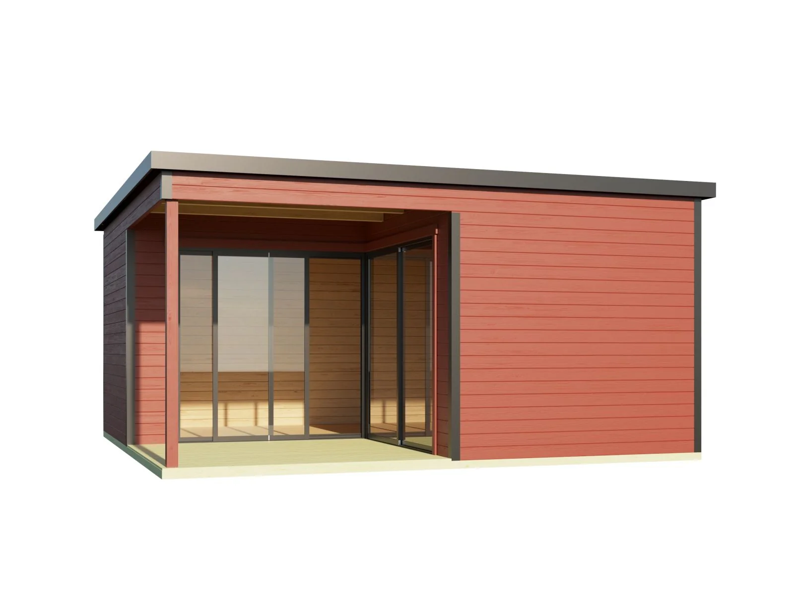 Lasita Gartenhaus Domeo 6 Loggia, schwedenrot - Image 4