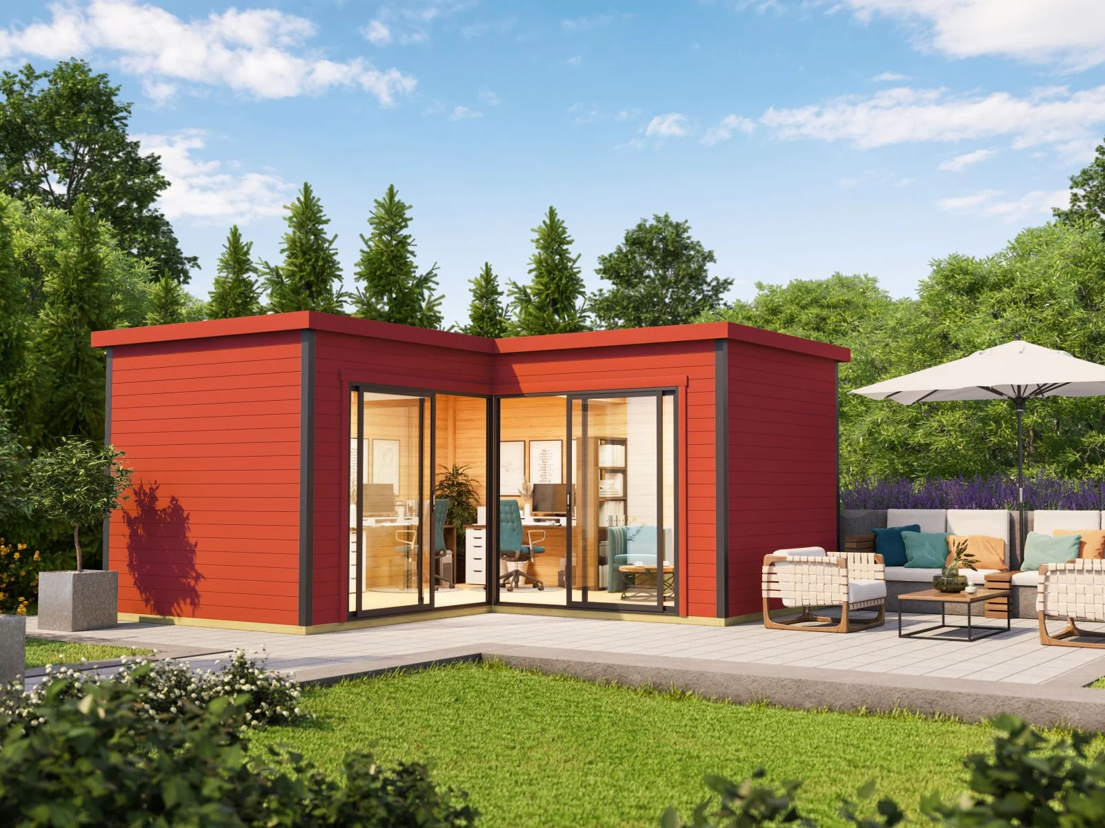 Lasita Gartenhaus Domeo 6 , schwedenrot
