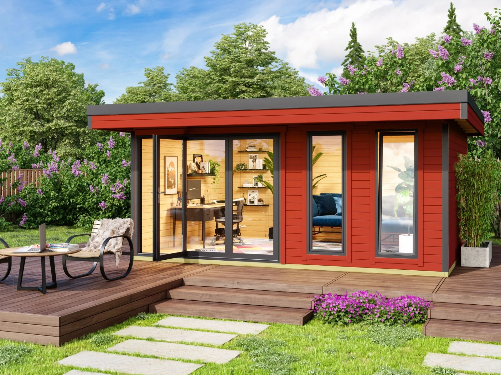 Lasita Gartenhaus Domeo 8 , schwedenrot - Image 2
