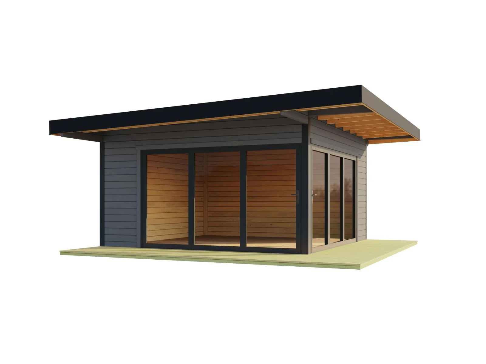 Lasita Gartenhaus Domeo 9, 70 mm Wandstärke, carbongrau - Image 2
