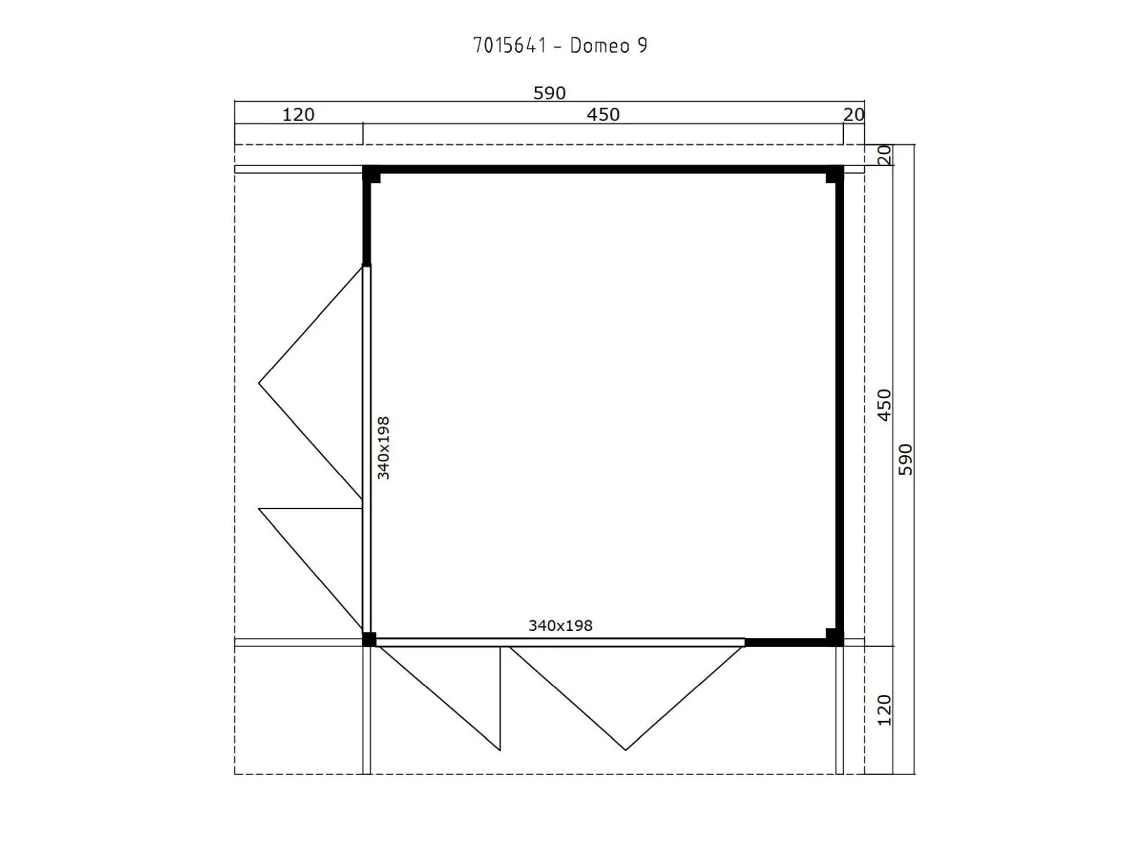 Lasita Gartenhaus Domeo 9, 70 mm Wandstärke, carbongrau - Image 4