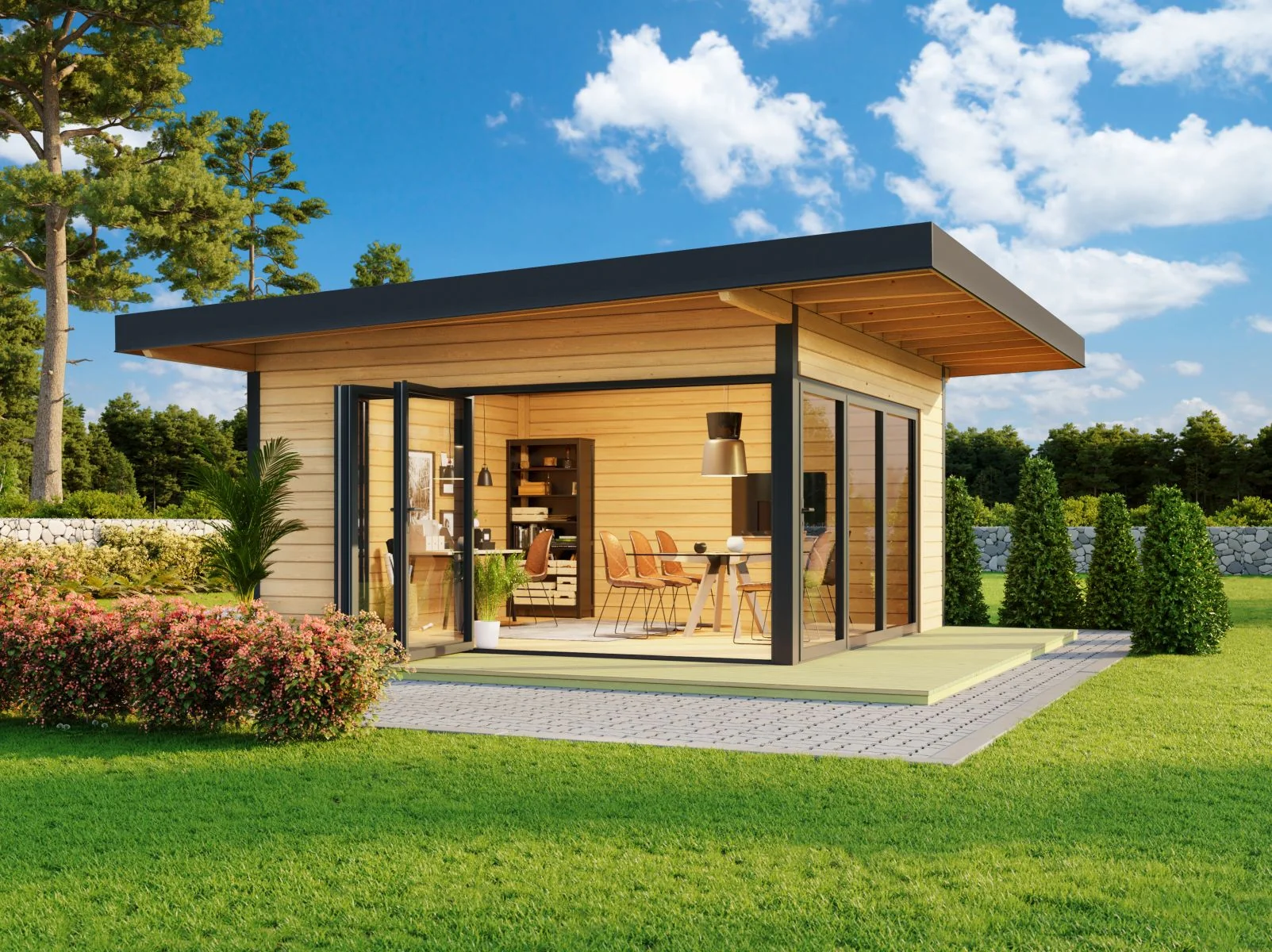 Lasita Gartenhaus Domeo 9, 70 mm Wandstärke, naturbelassen