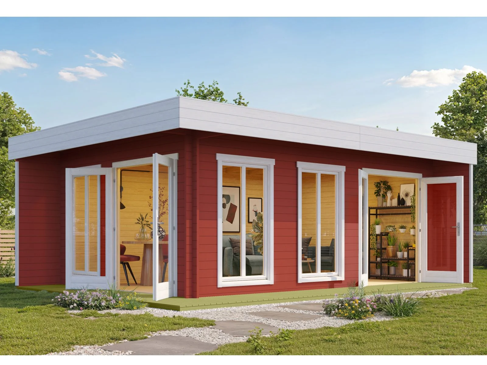 Lasita Gartenhaus Dominica 1, schwedenrot