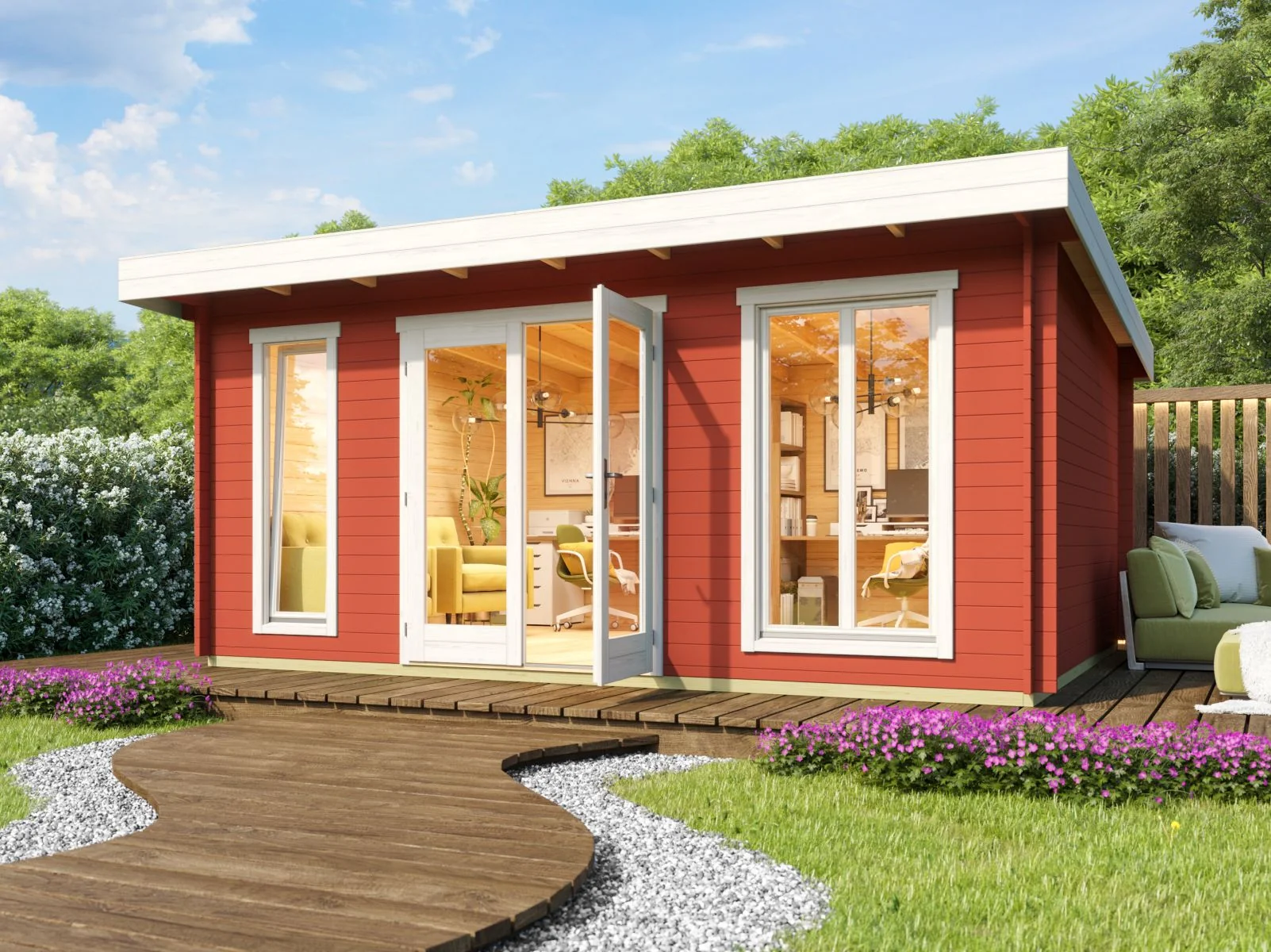 Lasita Gartenhaus Dorset 3, schwedenrot, 34 mm