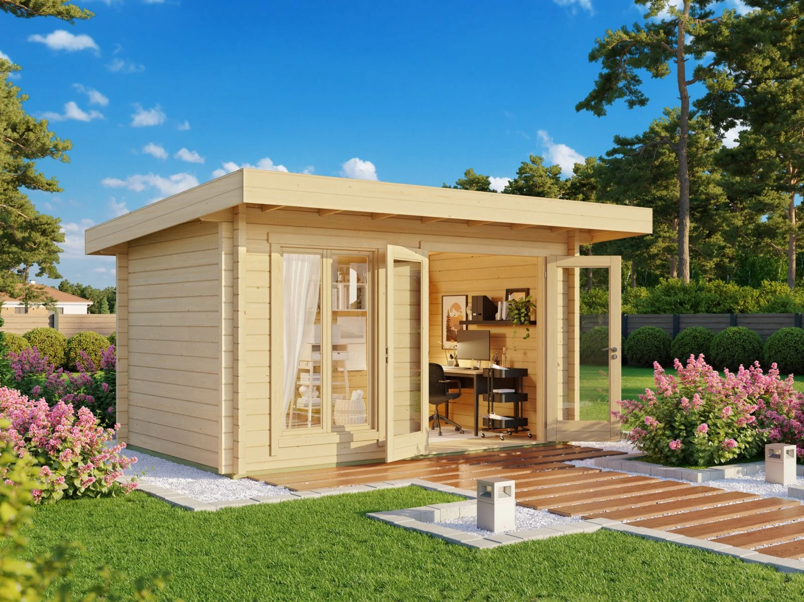 Lasita Gartenhaus Dorset 71, naturbelassen, 70 mm