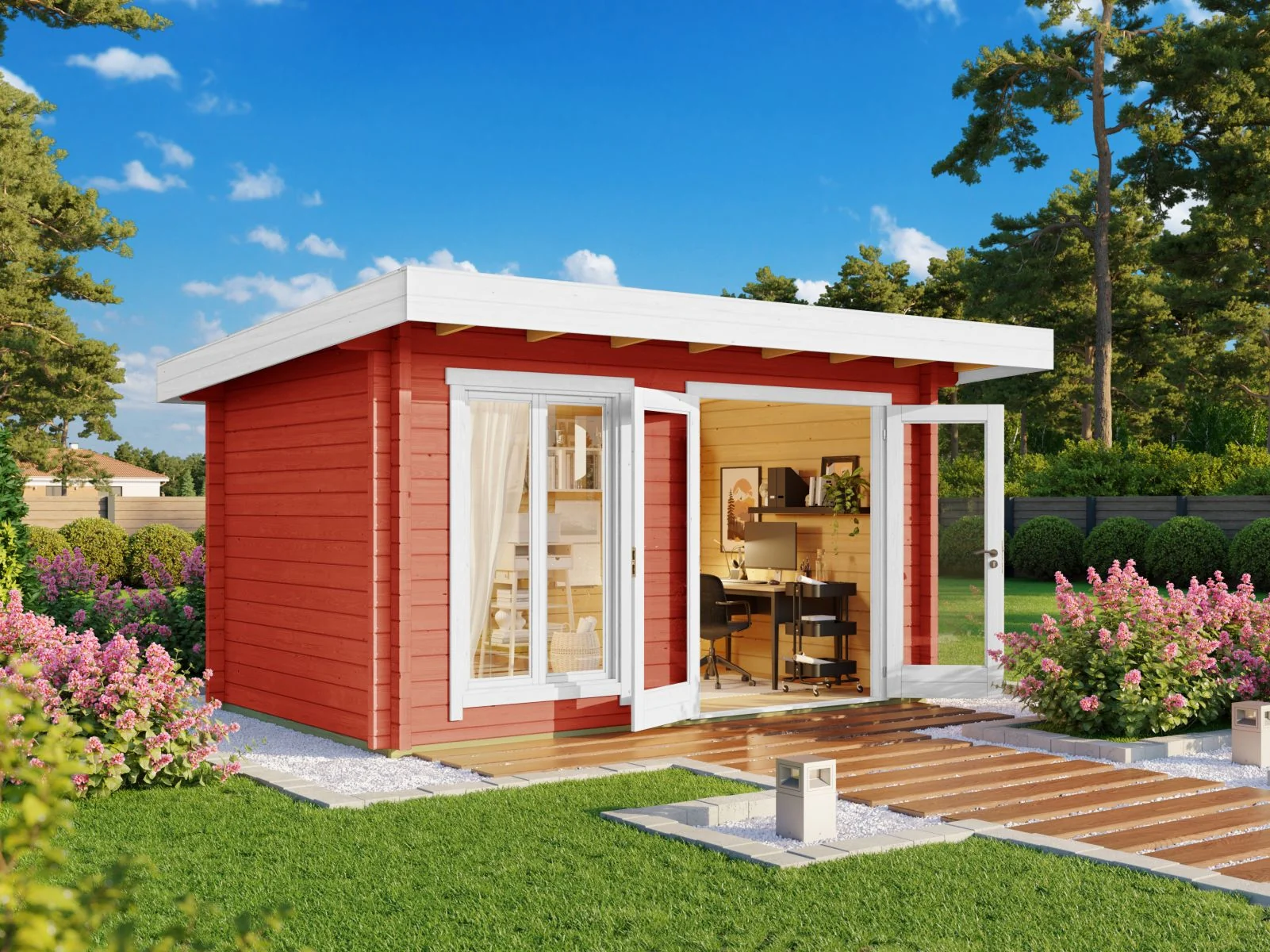 Lasita Gartenhaus Dorset 71, schwedenrot, 70 mm