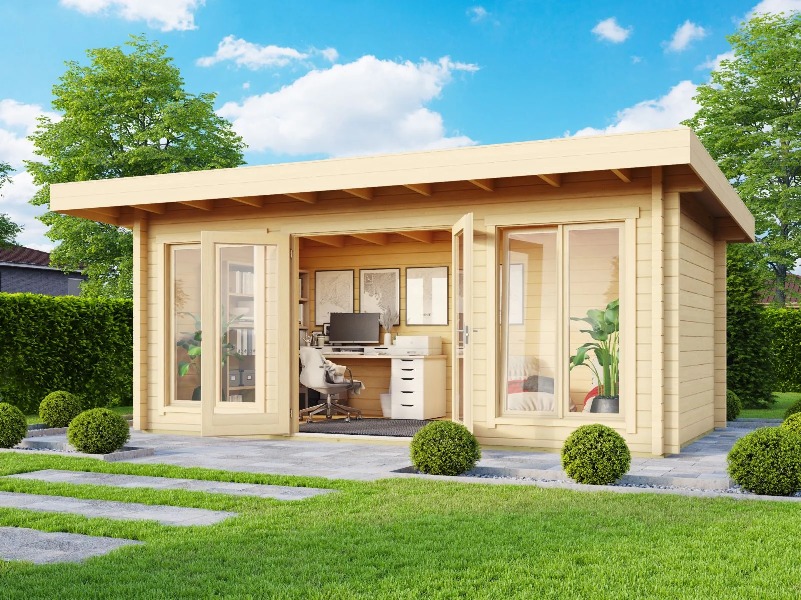 Lasita Gartenhaus Dorset 73, naturbelassen, 70 mm