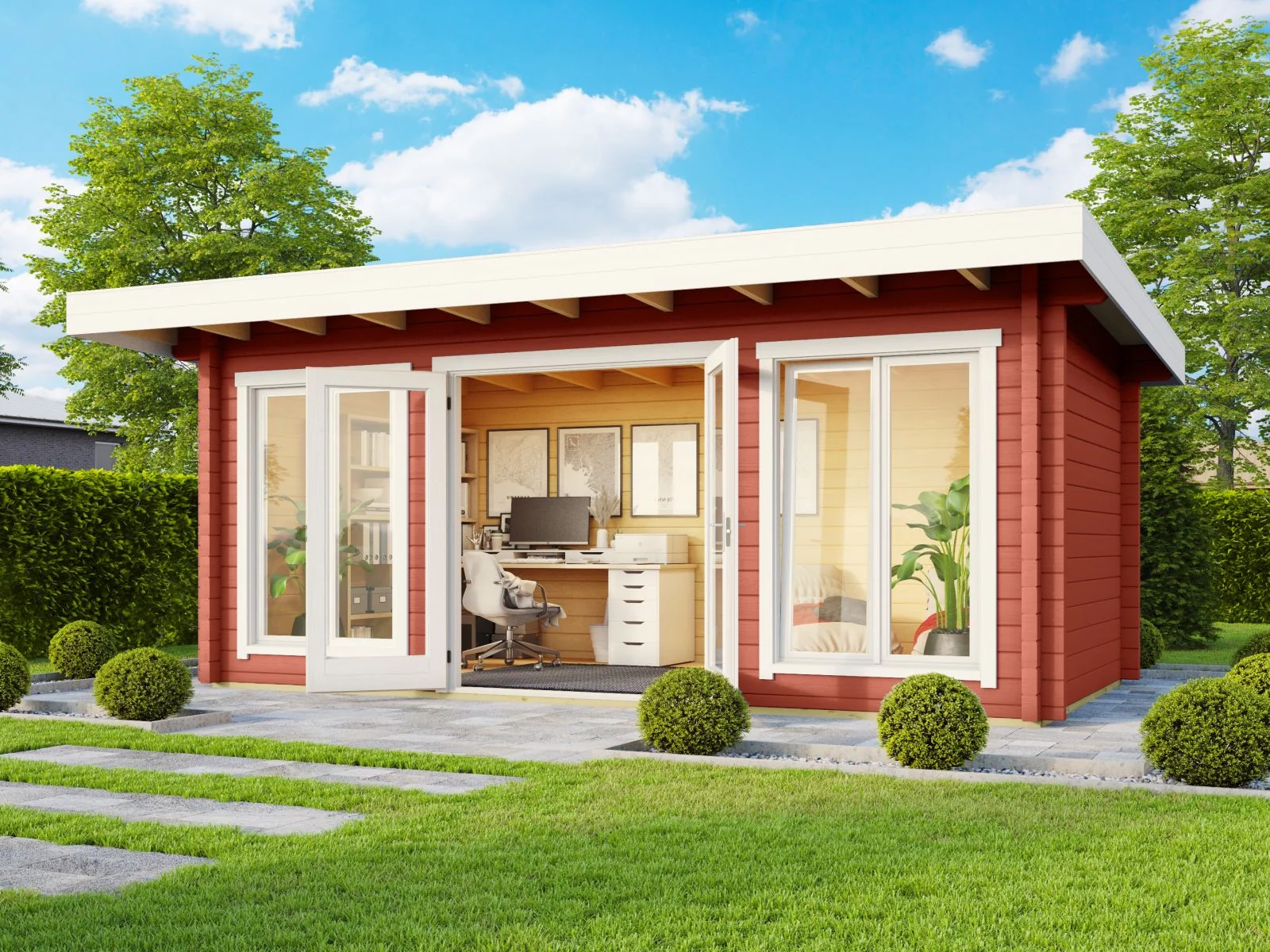 Lasita Gartenhaus Dorset 73, schwedenrot, 70 mm