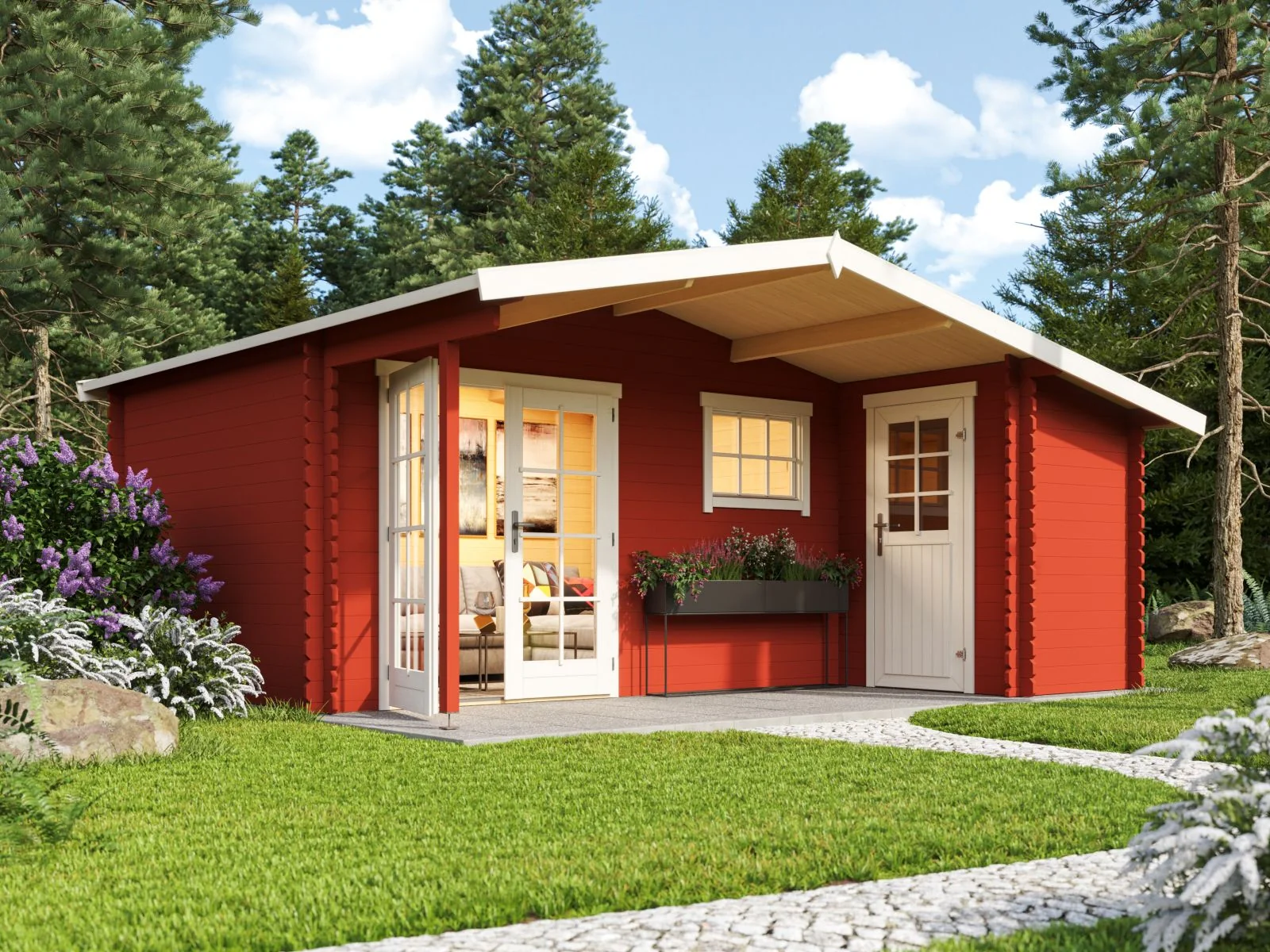 Lasita Gartenhaus Little Rock, schwedenrot, 34 mm