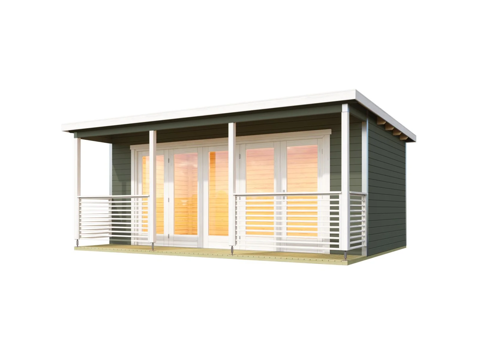 Lasita Gartenhaus Liverpool 2 , grüngrau, 44 mm - Image 2