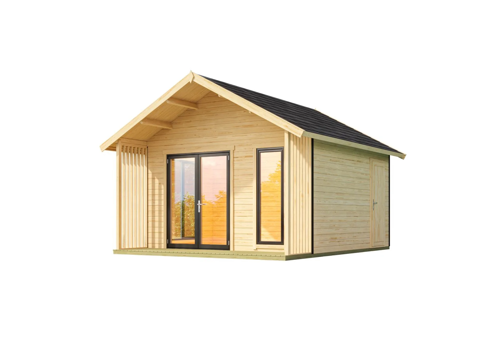 Lasita Gartenhaus Murano 1, naturbelassen, 44 mm - Image 3