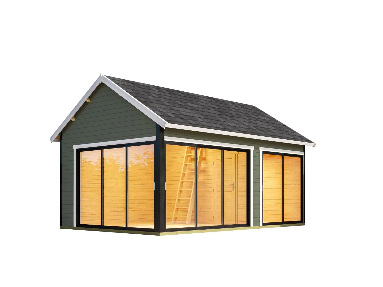 Lasita Gartenhaus Murano 3, grüngrau, 44 mm - Image 4