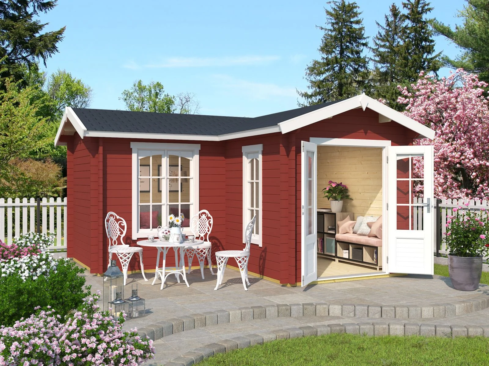 Lasita Gartenhaus Portsmouth 44, schwedenrot