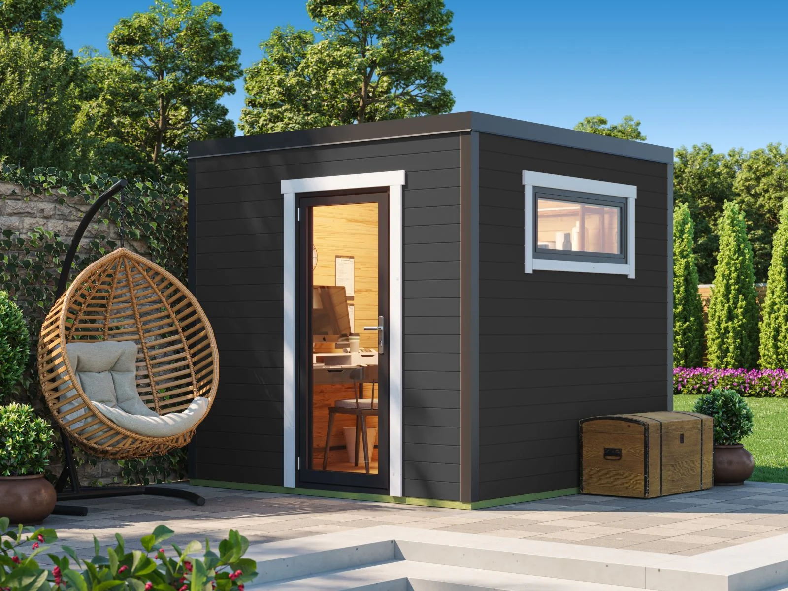 Lasita Gartenhaus Sardinia 1 carbongrau 44 mm