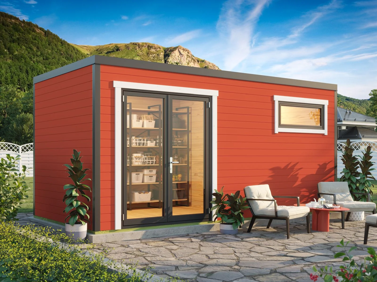 Lasita Gartenhaus Sardinia 3 schwedenrot 44 mm