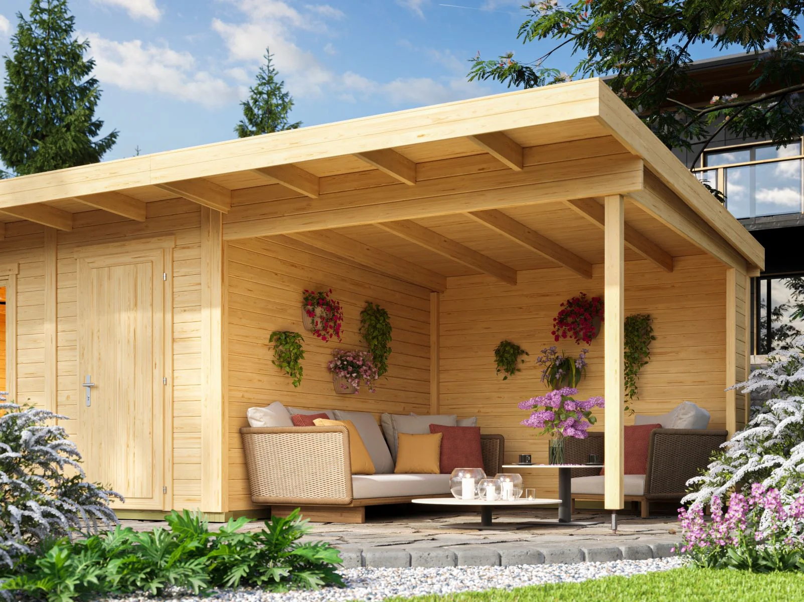 Lasita Gartenhaus Sizilien Dachverlängerung , naturbelassen