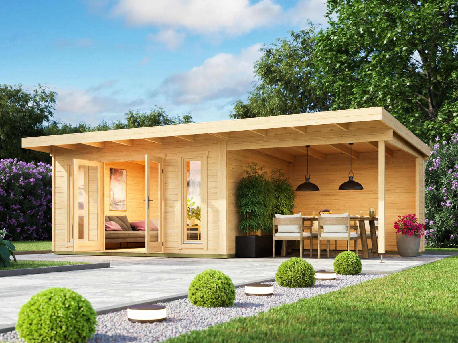 Lasita Gartenhaus Sizilien Dachverlängerung , naturbelassen - Image 2