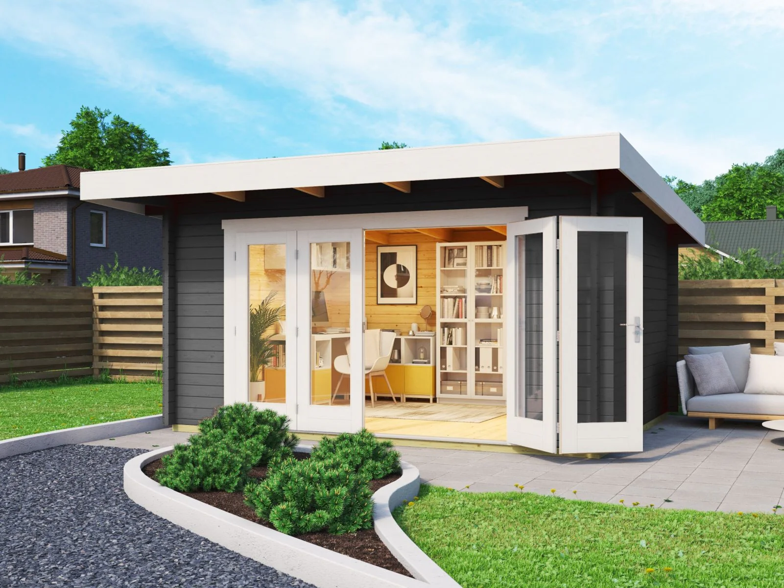 Lasita Gartenhaus Sussex 1 carbongrau 44 mm