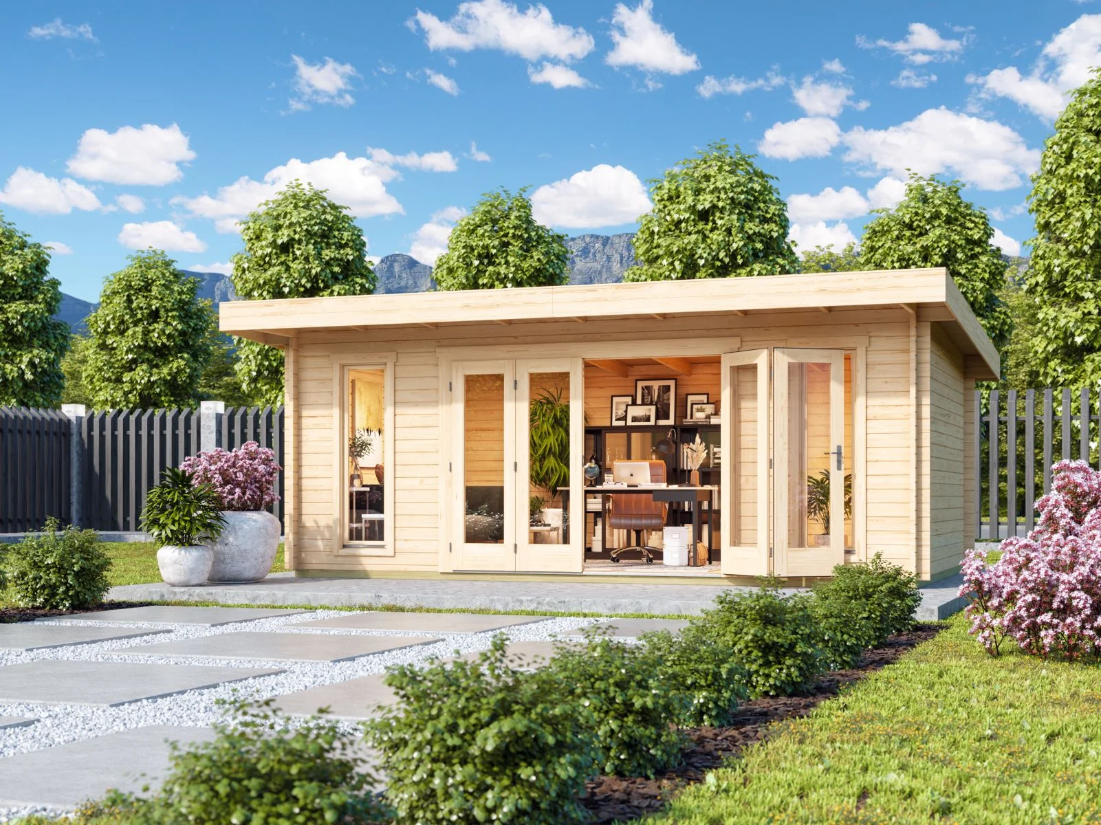 Lasita Gartenhaus Sussex 2 naturbelassen 44 mm