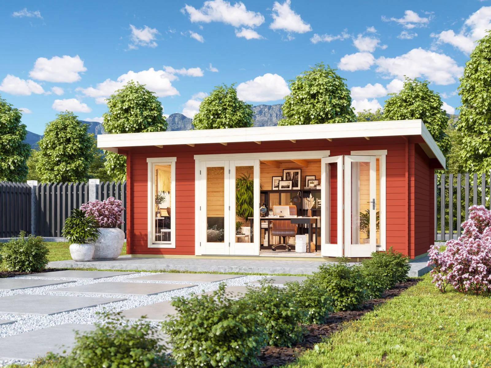 Lasita Gartenhaus Sussex 2 schwedenrot 44 mm