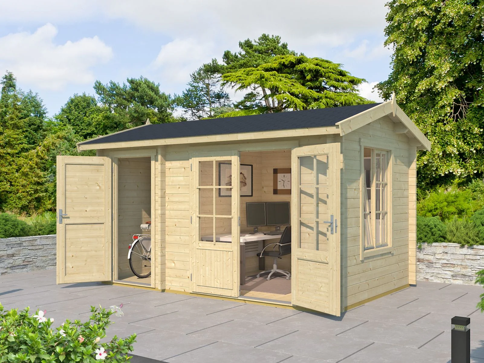 Lasita Gartenhaus Wrexham 1 natur 44 mm