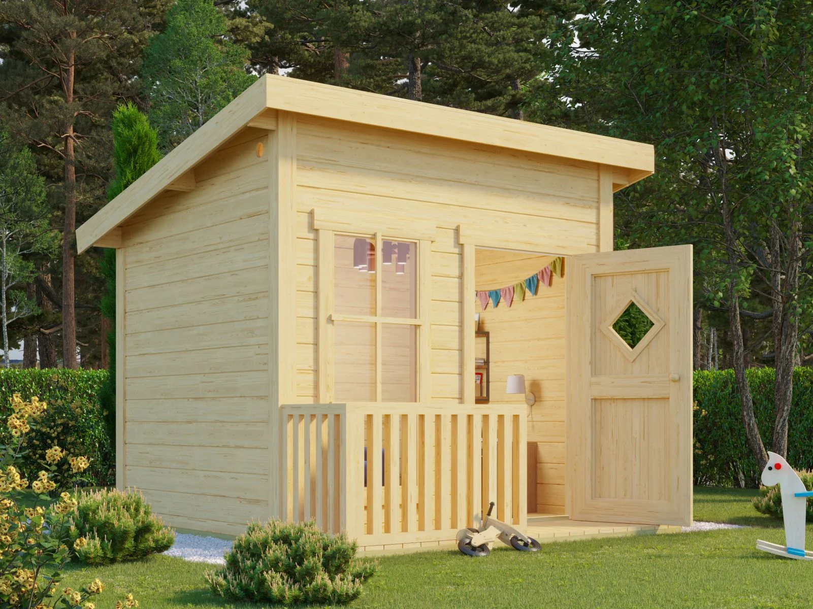 Lasita Kinderspielhaus Flipp naturbelassen 19mm