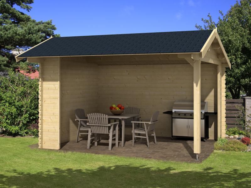 Lasita Unterstand / Lounge Kirian 300 natur 28 mm