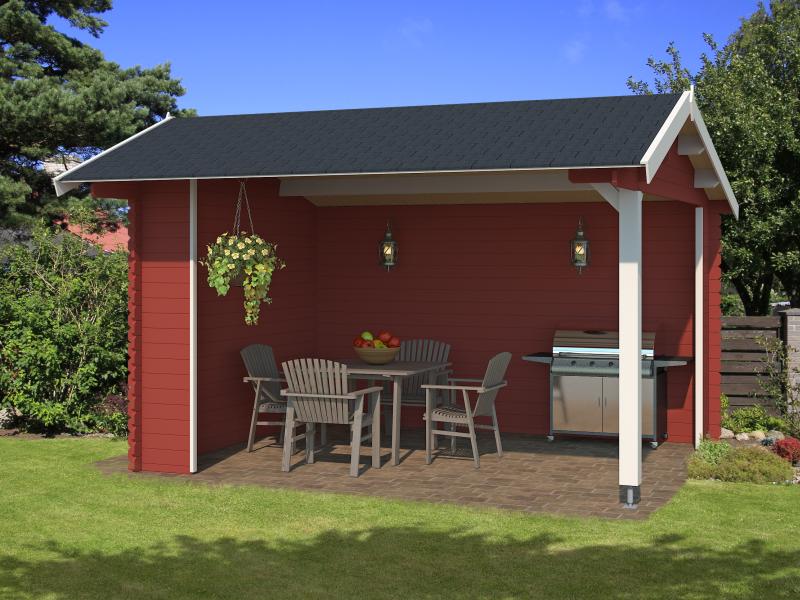 Lasita Unterstand / Lounge Kirian 300 Schwedenrot 28 mm