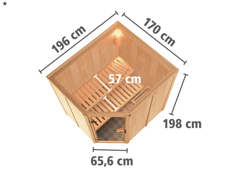 Lilja - Karibu Sauna Plug & Play ohne Ofen - ohne Dachkranz - Energiespartür - Image 3