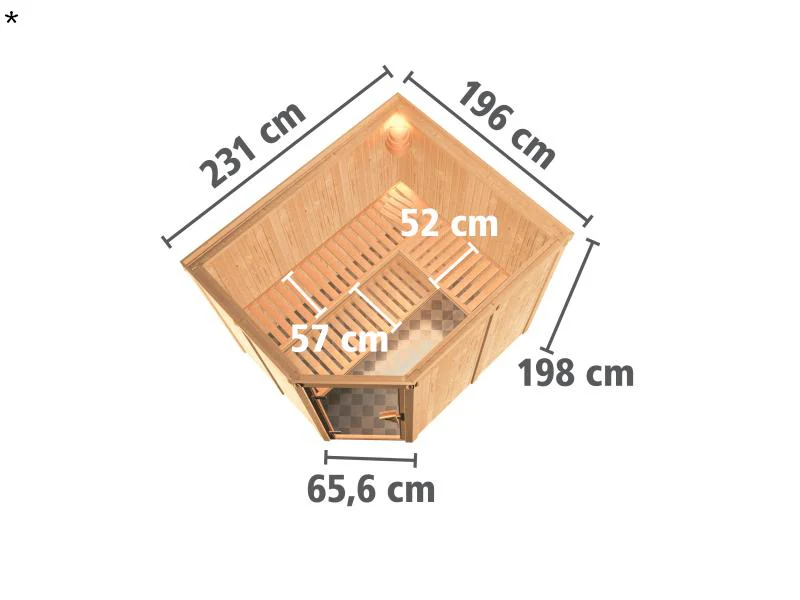 Malin - Karibu Sauna inkl. 9-kW-Ofen - ohne Dachkranz - - Image 3