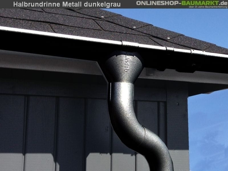 Metall-Dachrinne dunkelgrau Pultdach 700 cm