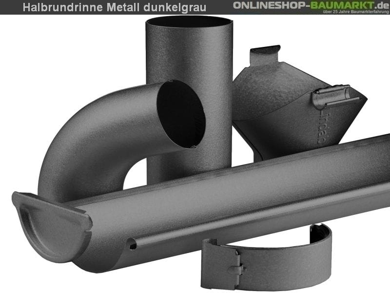 Metall-Dachrinne dunkelgrau Satteldach 900 cm - Image 4