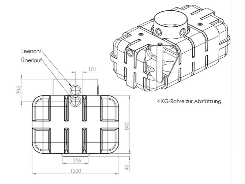 Nautilus Flachtank-Zisterne Ozeanis 1.700 Liter inkl. 3 Lippendichtungen - Image 3