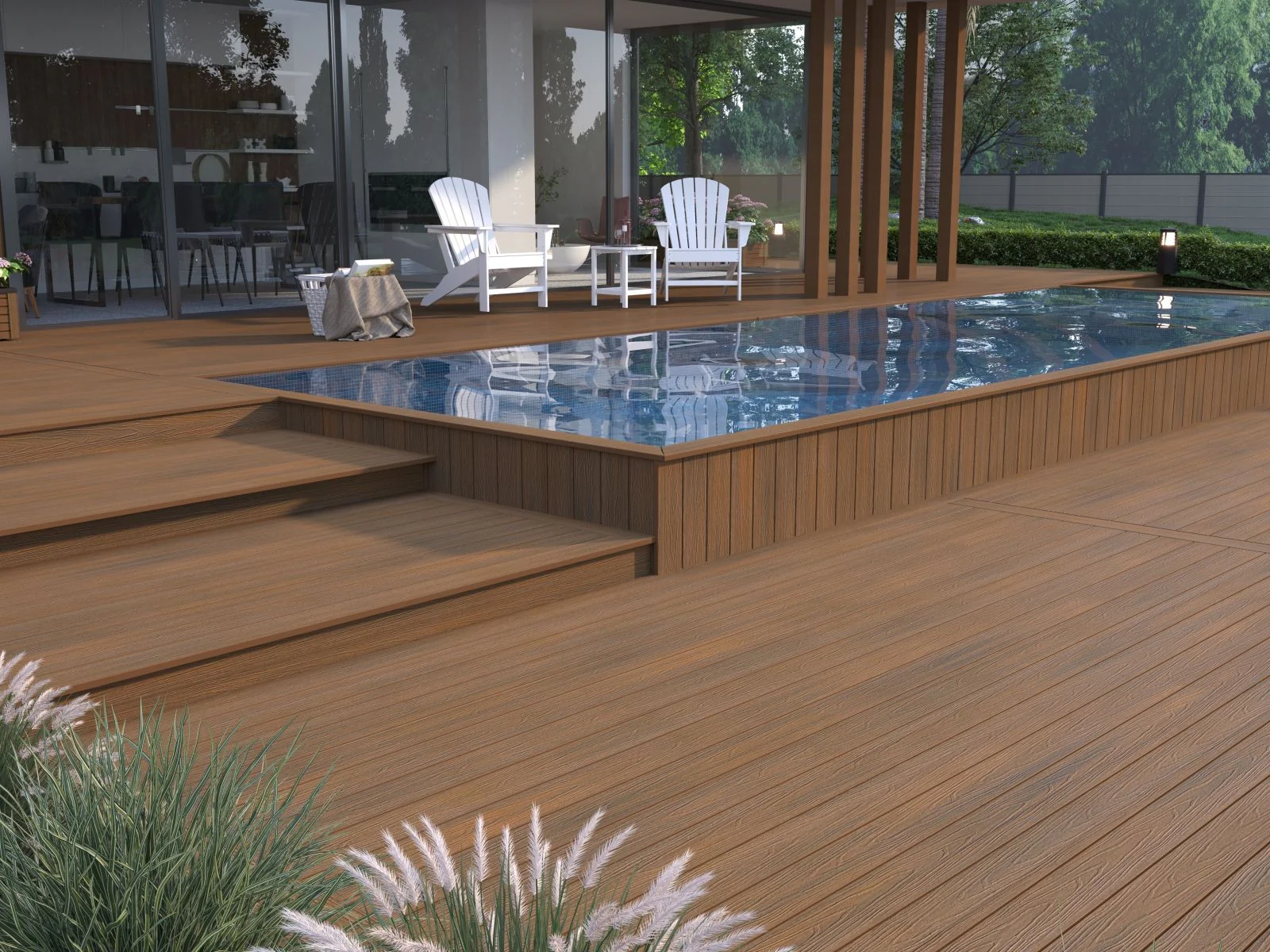 Linholm WPC Terrassendiele Deluxe, Teak, Länge 300 cm - Image 5